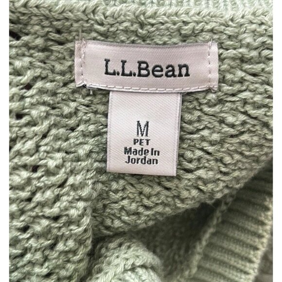 Vintage LL Bean Women’s Size M Knitted Mint Green Sweatshirt Crew Neck Sweater - Picture 7 of 14